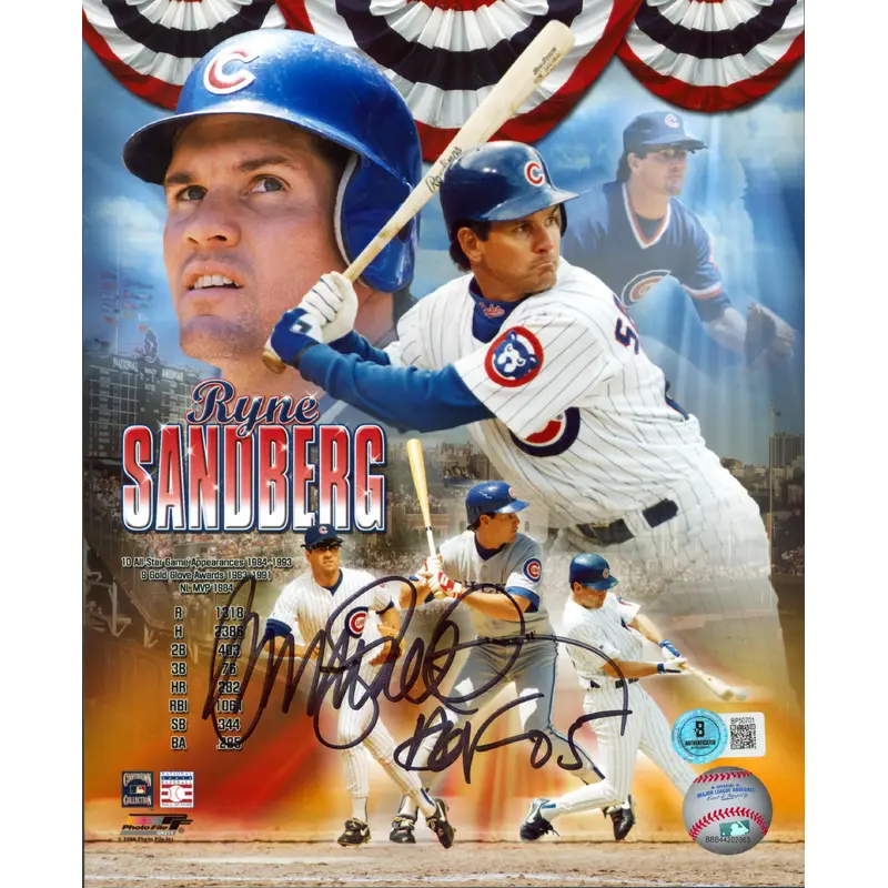 Cubs Ryne Sandberg "HOF 05" Authentic Signed 8x10 Photo Autographed BAS #BP50701