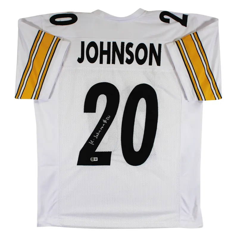 Kaleb Johnson Authentic Signed White Pro Style Jersey Autographed BAS Witness 2