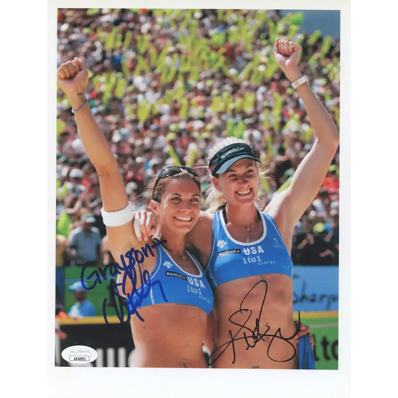 Misty May-Treanor & Kerri Walsh USA Volleyball Signed 8.5x11 Photo JSA #AX48001
