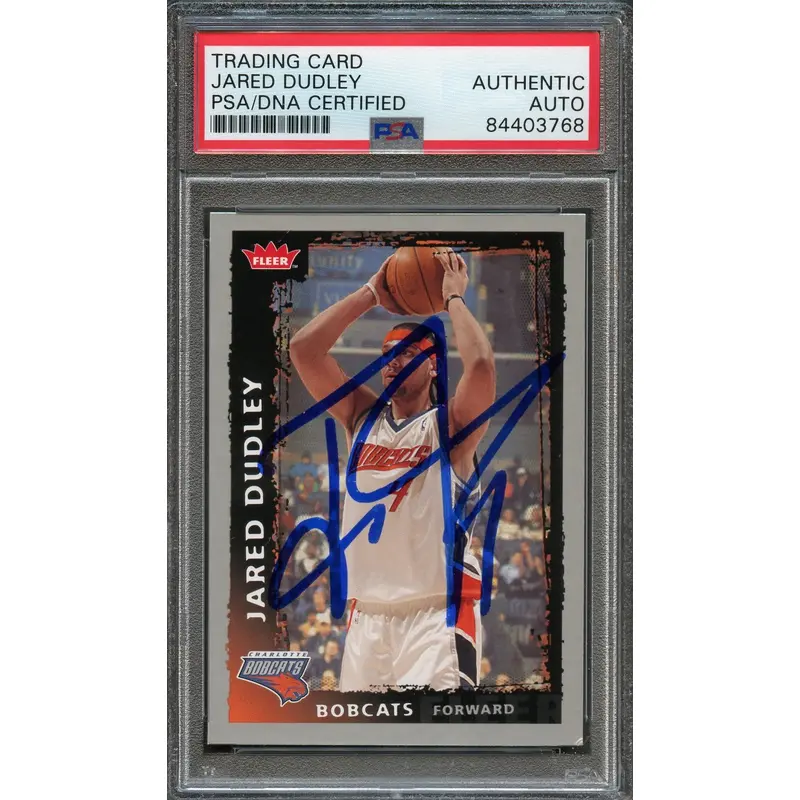 2008-09 Fleer Basketball #80 Jared Dudley Signed Card AUTO PSA Slabbed Bobcats