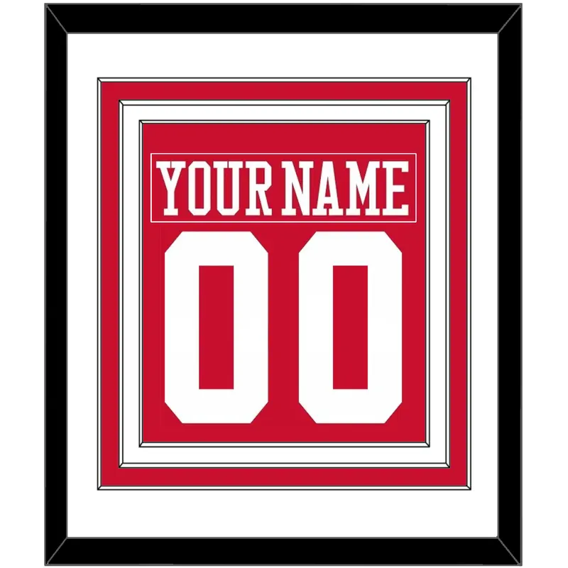 Boston Nameplate & Number (Back) Combined - Road Red - Triple Mat 1