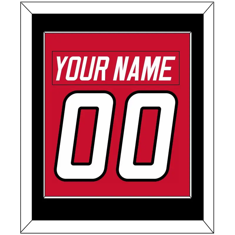 Carolina Nameplate & Number (Back) Combined - Road Red (1997-2000) - Single Mat 2