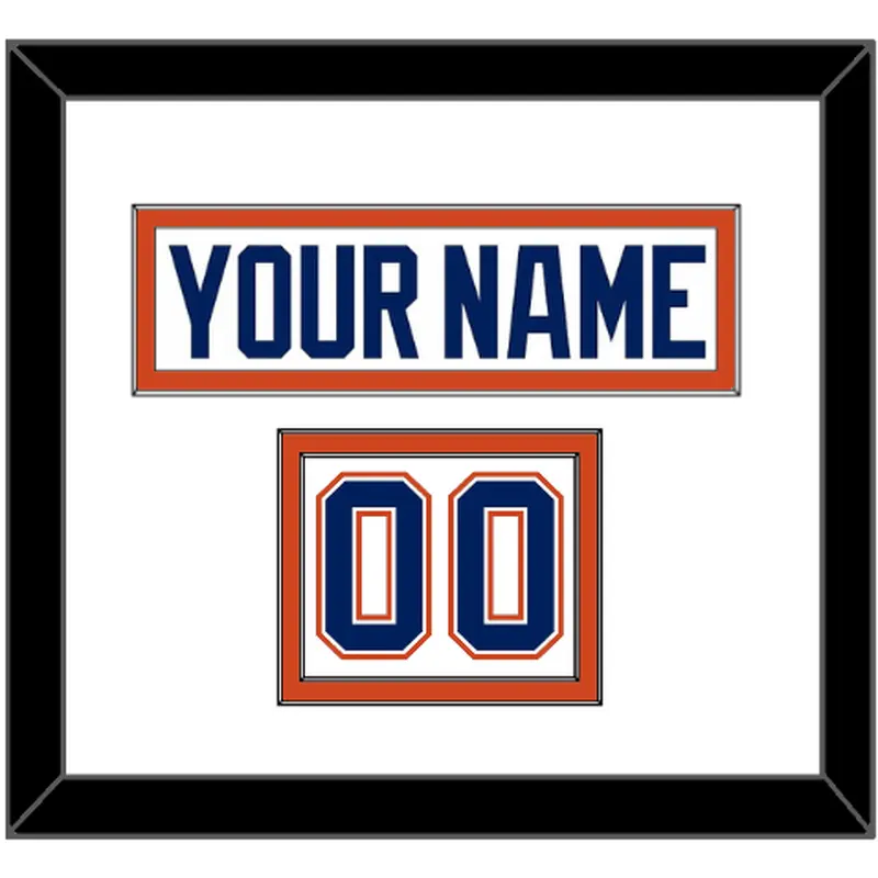 Edmonton Nameplate & Number (Shoulder) - Road White - Double Mat 1