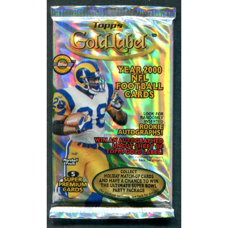 2000 Topps Gold Label Football Unopened Pack (HTA) (5)