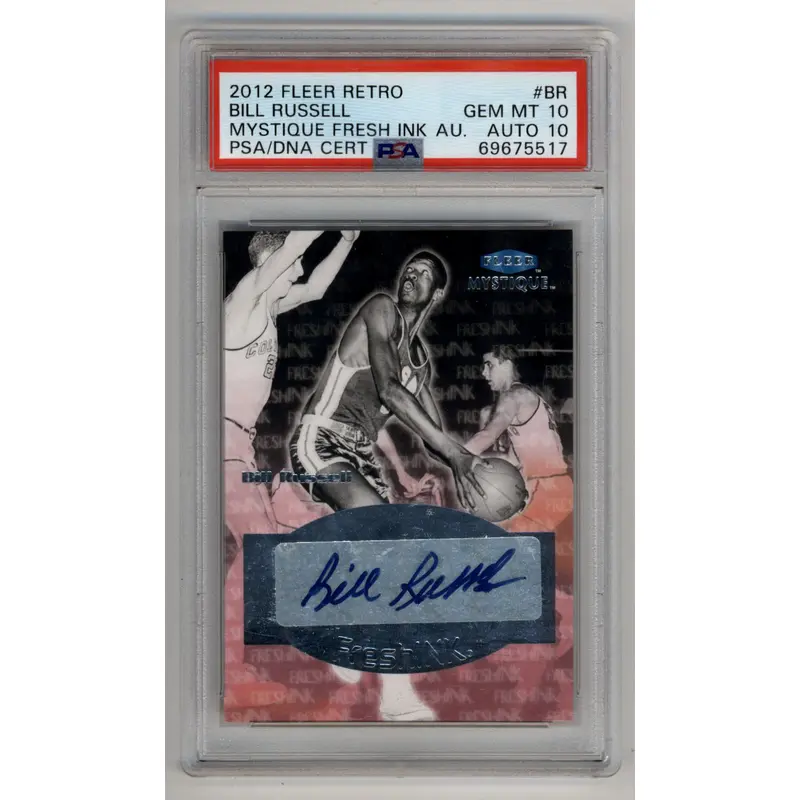 Bill Russell 2012-13 Fleer Retro Mystique Fresh Ink Auto PSA 10 Gem Mint Auto 10