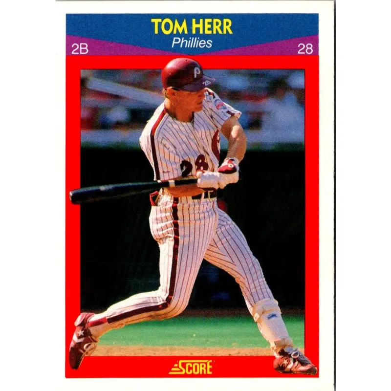 1990 Score 100 Superstars Tom Herr #77