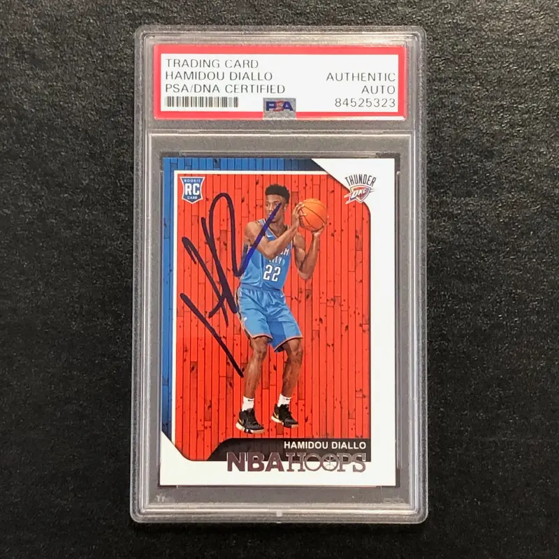 2018-19 NBA Hoops #27 Hamidou Diallo Signed Card AUTO PSA Slabbed RC Thunder