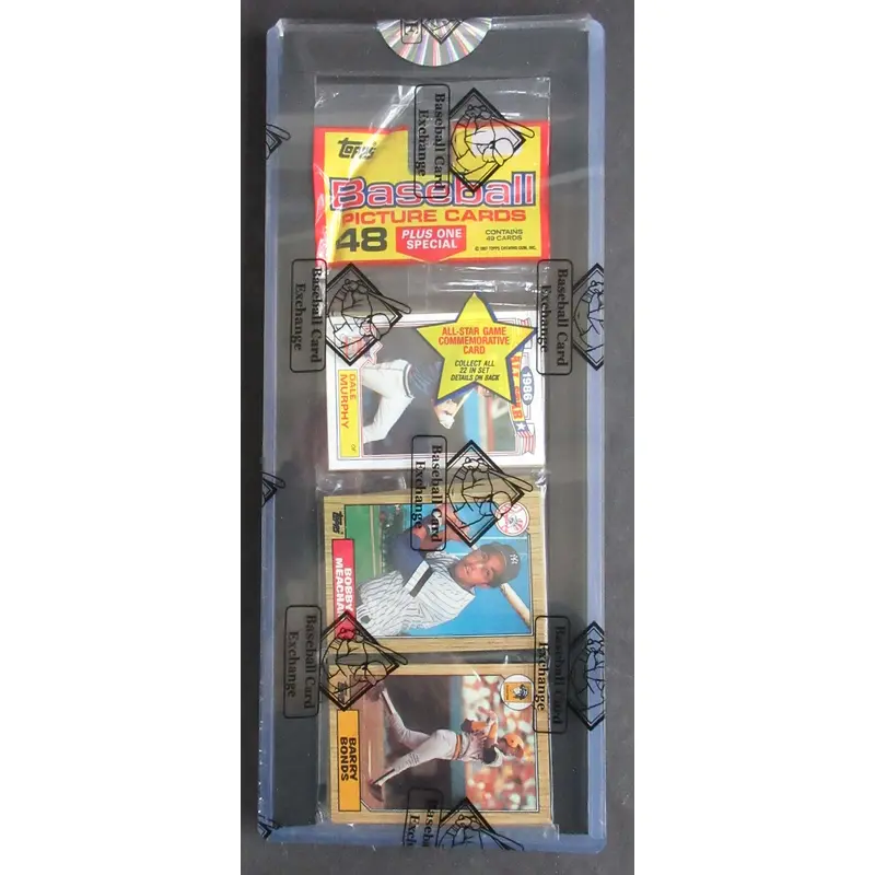 1987 Topps Baseball Unopened Rack Pack (BBCE) (Bonds RC Top)