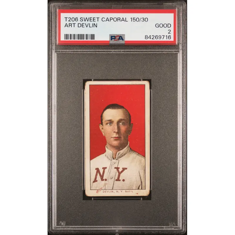 Art Devlin 1909-11 T206 Sweet Caporal 150/30 PSA 2 Good