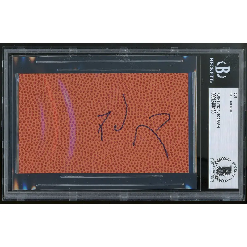 Nuggets Paul Millsap Authentic Signed 3x5 Basketball Cut Signature BAS Slabbed