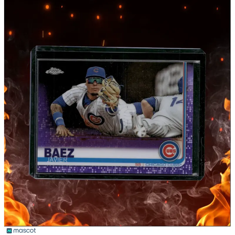 2019 Topps Chrome Javier Baez Purple Refractor 002/299 #48