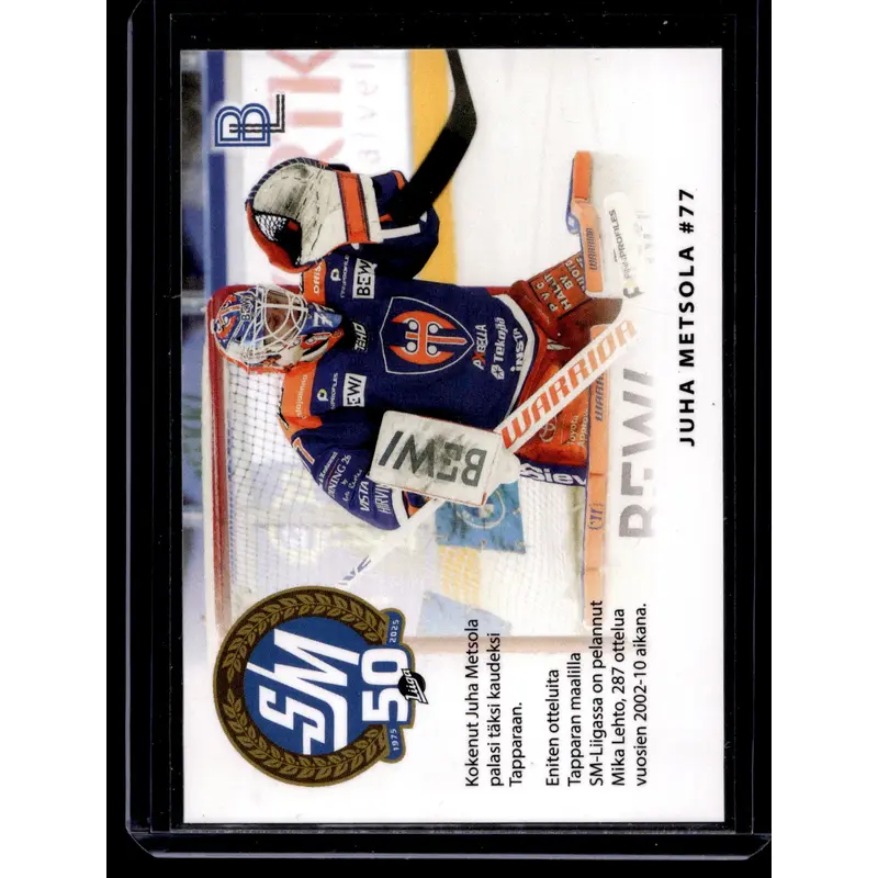 2024-25 Blueline Tappara Team Set - Match Card - Juha Metsola #1