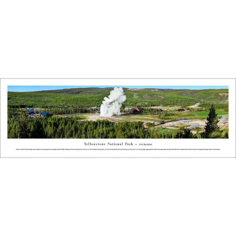 Yellowstone National Park "Old Faithful" Panoramic Poster Print - Blakeway Worldwide