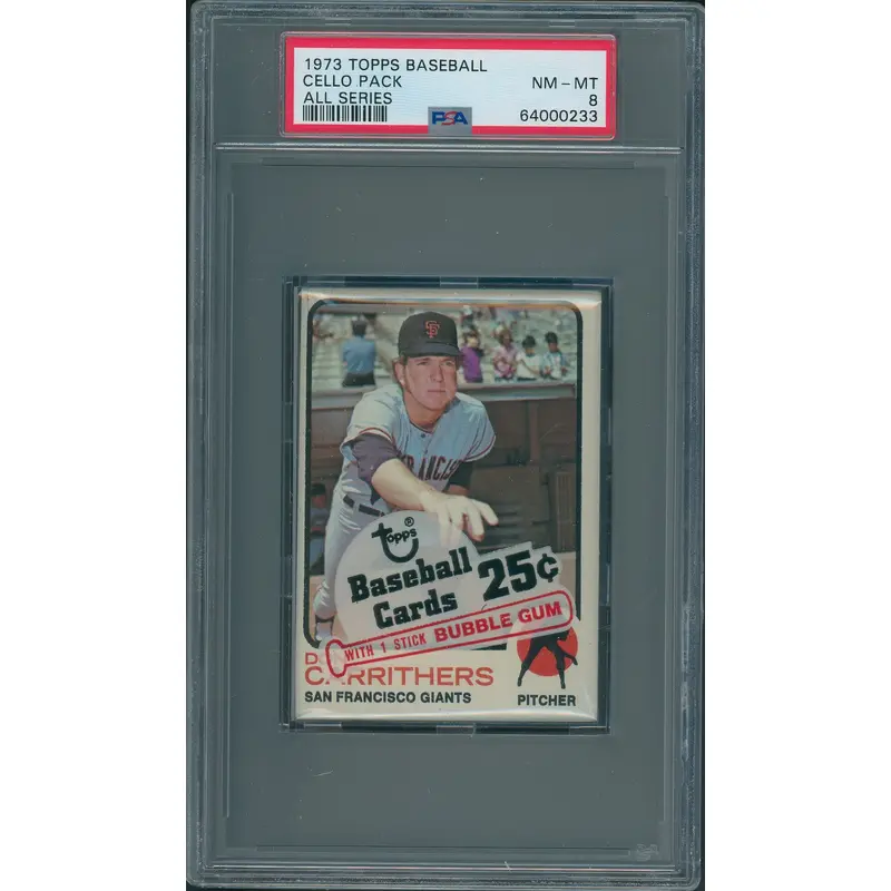 1973 Topps Baseball Unopened All Series Cello Pack PSA 8 *0233