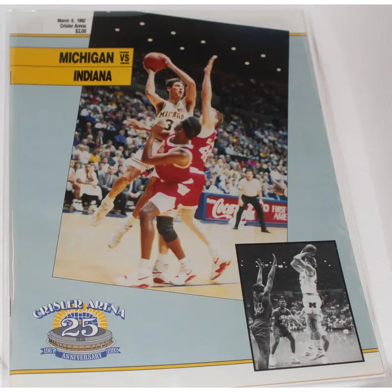 1992 Indiana vs Michigan Basketball Program Fab Five
