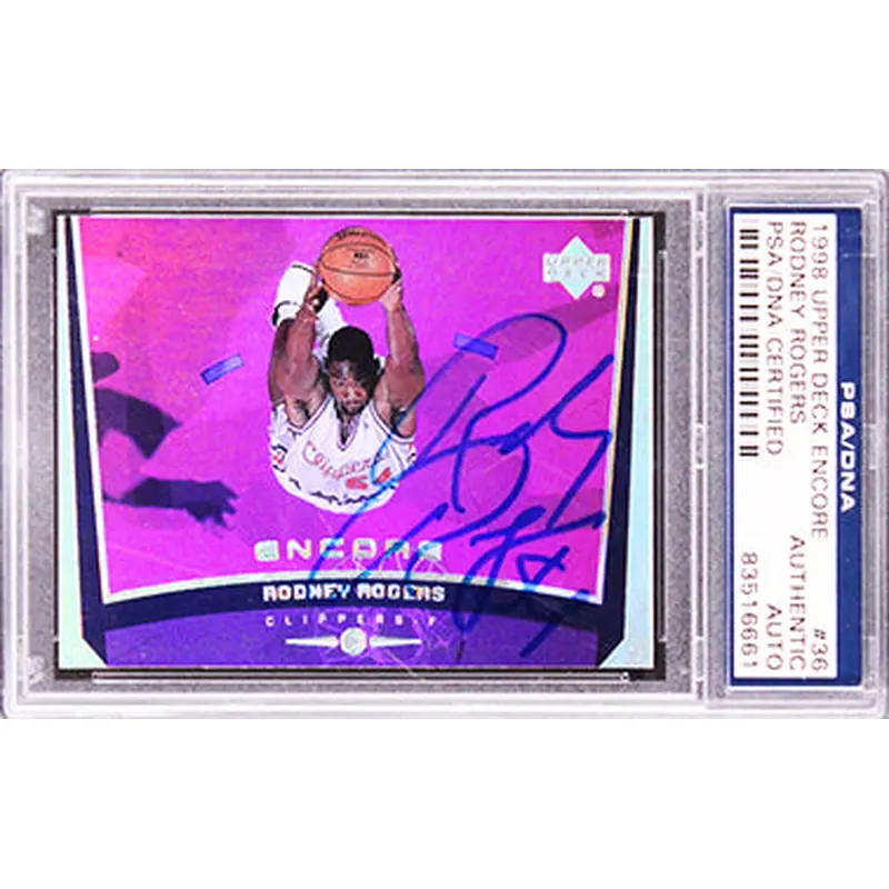 Clippers Rodney Rogers Signed 1998 Upper Deck Encore #36 Card PSA/DNA Slabbed
