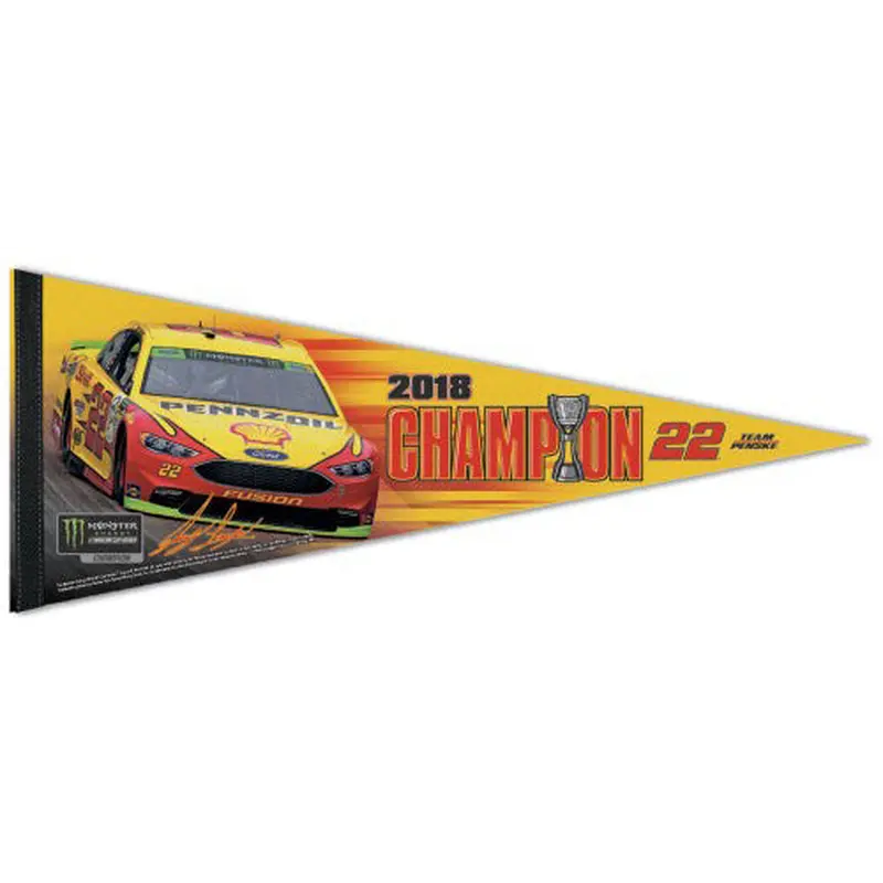 Joey Logano 2018 NASCAR Cup Champion Premium Felt Collector's Pennant - Wincraft Inc.