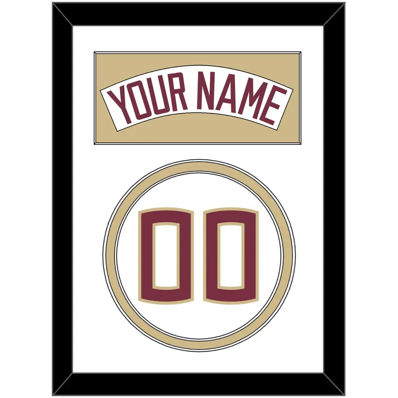 Florida State Baseball Nameplate & Number (Back) - Home White (2016-2018) - Double Mat 2