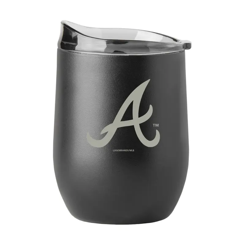 Atlanta Braves GunMetal 16oz Black Powder Curved Beverage