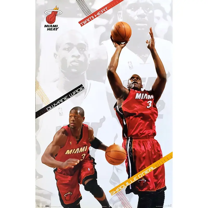 Dwyane Wade and Shaquille O'Neal "Dynamic Duo" Miami Heat Poster - Costacos 2006