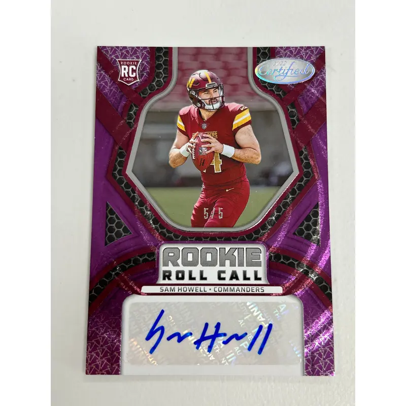 Sam Howell 2022 Panini Certified Rookie Roll Call Purple Auto #5/5