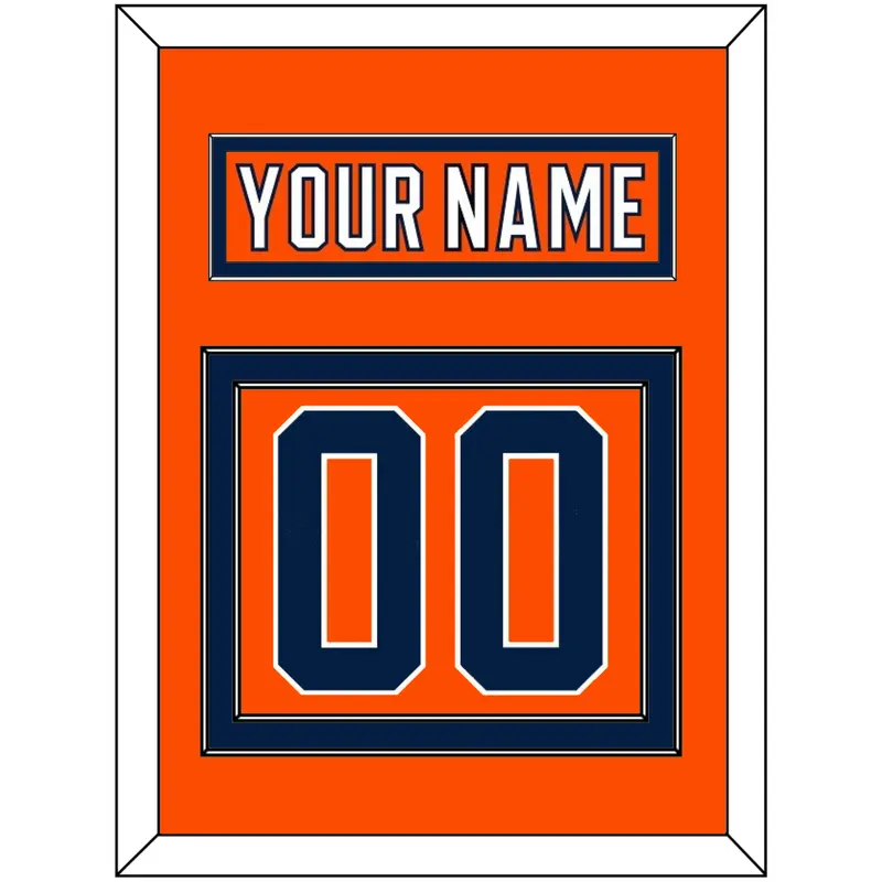 Edmonton Nameplate & Number (Back) - Home Orange (2017-2022) - Double Mat 2