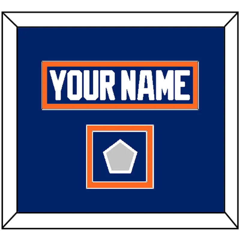 Edmonton Nameplate & Stanley Cup Champions Patch - Road Blue (1981-1994) - Double Mat 4