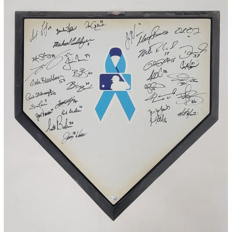 2008 Minnesota Twins Team Signed Home Plate 30 Sigs Joe Mauer MLB Authentic