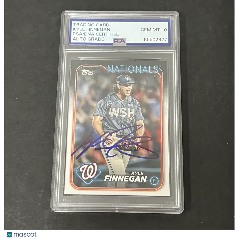 2024 Topps Series 1 #153 Kyle Finnegan signed card PSA Auto 10 Nationals