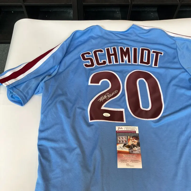 Mike Schmidt Signed Majestic Cooperstown Philadelphia Phillies Jersey JSA COA